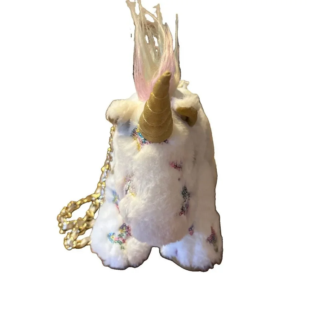 Toby Enterprises Unicorn Plush Purse Handbag White Rainbow Crossbody Bag